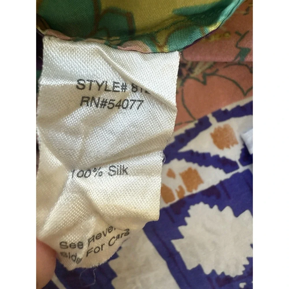 CAbi Poetry Tunic Top Women Small Silk‎ Floral Asian Relaxed Artsy Boho Kimono - Picture 8 of 10